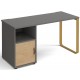 Cairo Straight Desk with Brass Leg and Integrated Cupboard